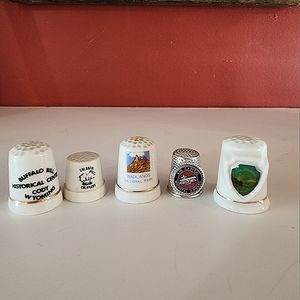 Vintage Thimbles set of 5 Souvenir